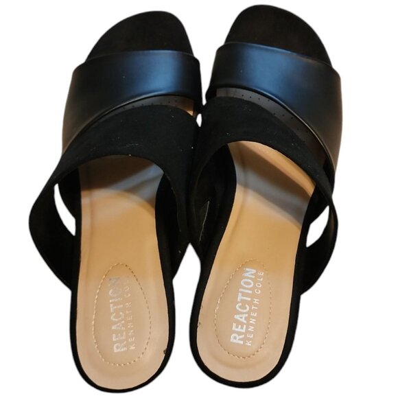 Kenneth Cole Black Wedge Sandals size 8.5 - Picture 4 of 4